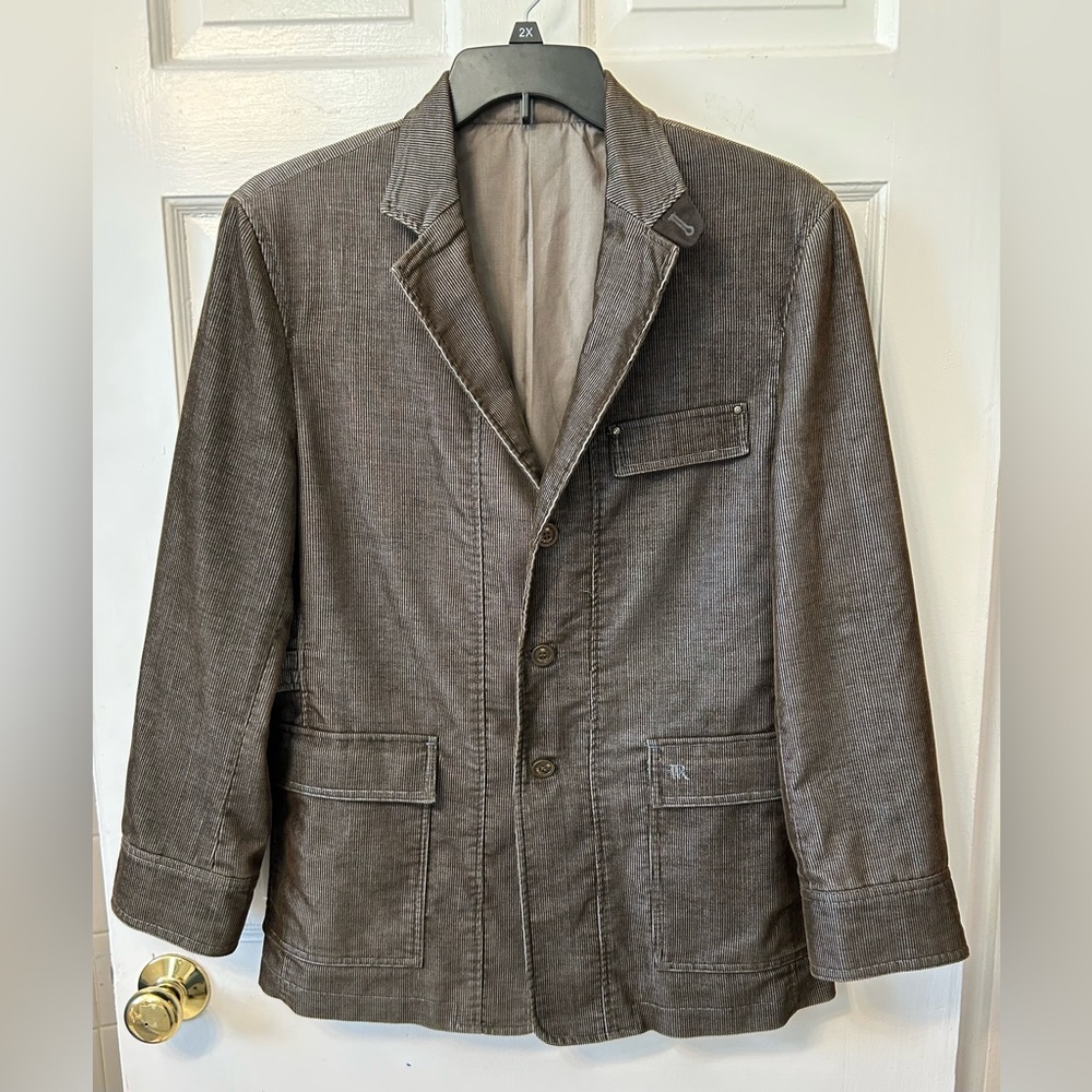FRION Men's Gray Corduroy Blazer Size 42